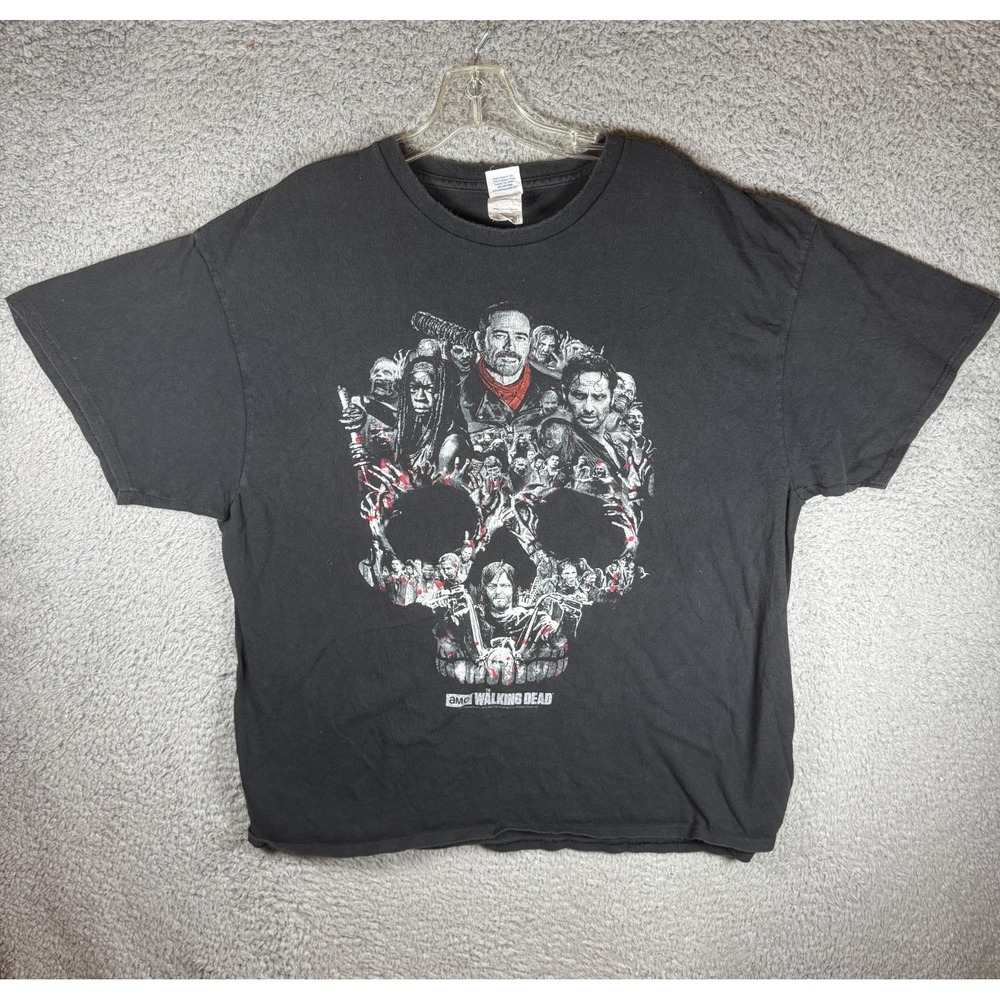 The Walking Dead TWD Mens 2XL AMC Zombie 2016 Negan Black Graphic T Shirt Y2K